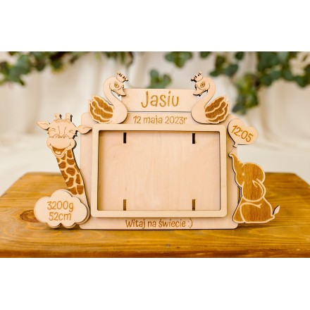 Duża ramka na zdjęcie poziome METRYCZKA dla dziecka efekt 3D PERSONALIZACJA - KSANTYNA.pl