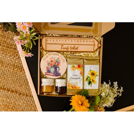 Prezent na Dzień Nauczyciela Linijka magnes kawa herbata mini przetwory - KSANTYNA.pl