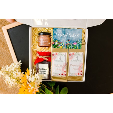 Prezent na Dzień Nauczyciela magnes kawa herbata mini przetwory