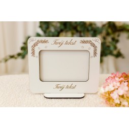 Biała ramka na zdjęcie poziome PERSONALIZACJA - KSANTYNA.pl