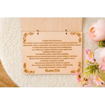 Kartka ze sklejki kolorowa PERSONALIZACJA bukiet - KSANTYNA.pl