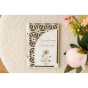 Kartka ze sklejki ażurowa BIAŁA PERSONALIZACJA urodziny ślub