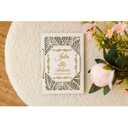 Kartka ze sklejki ażur BIAŁA PERSONALIZACJA urodziny ślub - KSANTYNA.pl
