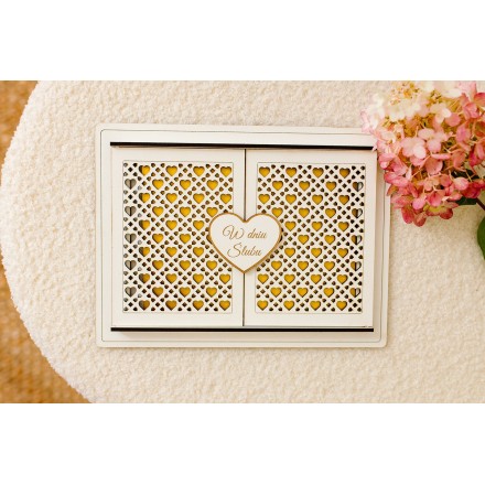 Pudełko na pieniądze PERSONALIZACJA Ślub SERCE - KSANTYNA.pl