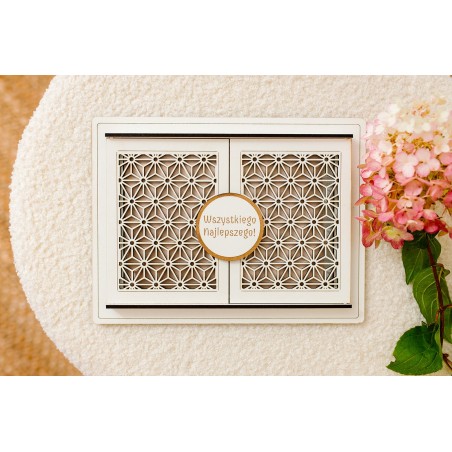 Białe pudełko na pieniądze urodziny ślub PERSONALIZACJA - KSANTYNA.pl