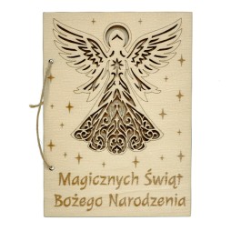 Kartka świąteczna 3D SKLEJKA GRAWER ANIOŁEK - KSANTYNA.pl