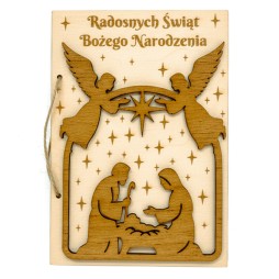 Kartka świąteczna 3D SKLEJKA GRAWER BETLEJEM - KSANTYNA.pl