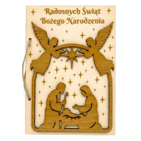 Kartka świąteczna 3D SKLEJKA GRAWER BETLEJEM - KSANTYNA.pl