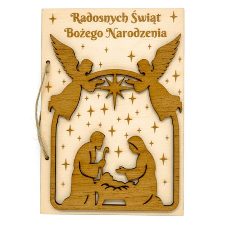 Kartka świąteczna 3D SKLEJKA GRAWER BETLEJEM - KSANTYNA.pl