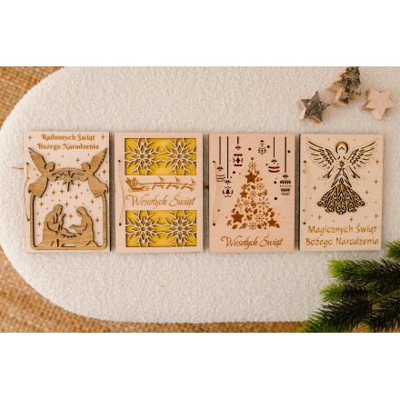 Kartka świąteczna 3D SKLEJKA GRAWER BETLEJEM - KSANTYNA.pl