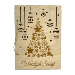 Kartka świąteczna 3D SKLEJKA GRAWER CHOINKA - KSANTYNA.pl