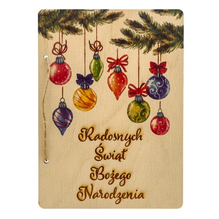 Kartka świąteczna DRUK SKLEJKA GRAWER CHOINKA - KSANTYNA.pl