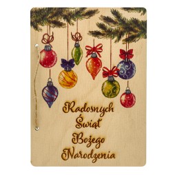 Kartka świąteczna DRUK SKLEJKA GRAWER BOMBKI - KSANTYNA.pl