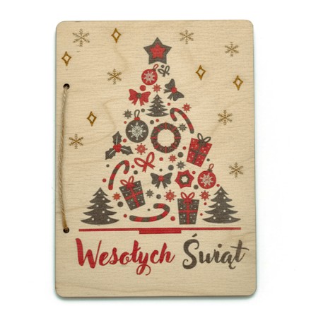 Kartka świąteczna DRUK SKLEJKA GRAWER MIKOŁAJ - KSANTYNA.pl