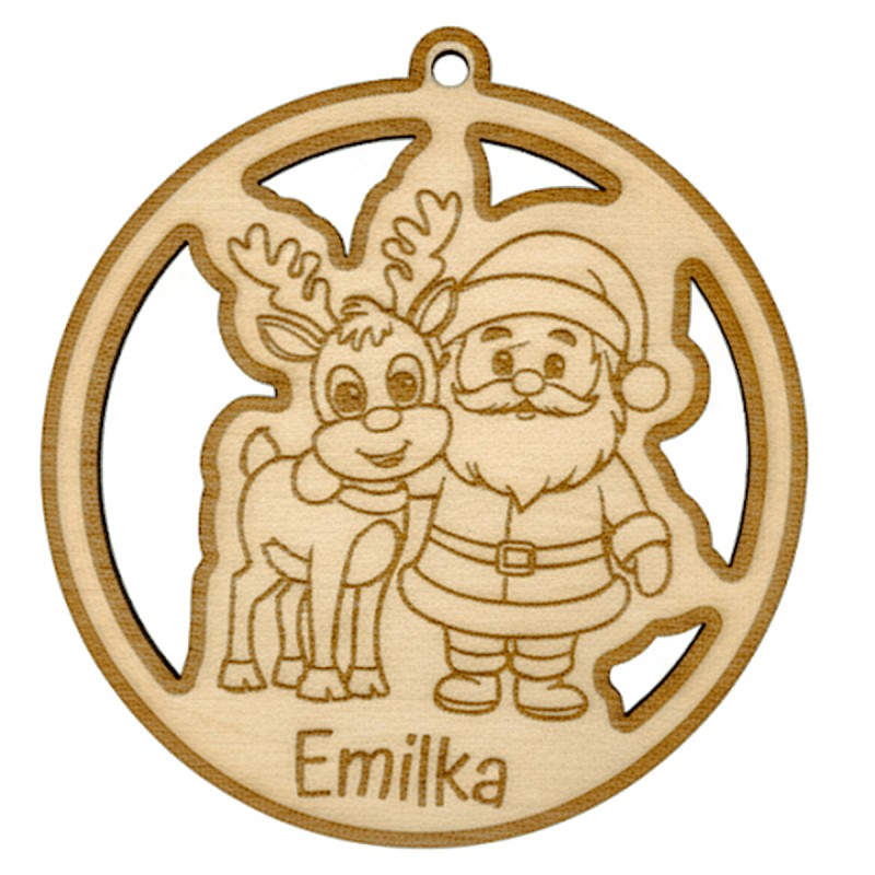 BOMBA CHOINKOWA SKLEJKA GRAWER MIKOŁAJ RENIFER - KSANTYNA.pl