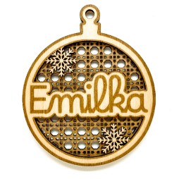 BOMBA CHOINKOWA 3D SKLEJKA GRAWER ŚNIEŻYNKA - KSANTYNA.pl