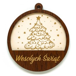 BOMBA CHOINKOWA 3D SKLEJKA GRAWER CHOINKA BRĄZ - KSANTYNA.pl