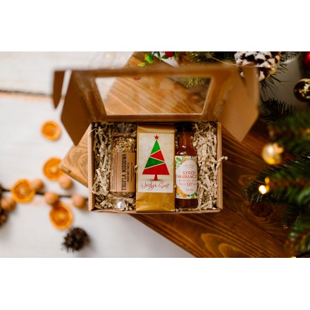 PUDEŁKO Z OKIENKIEM Z KOKARDĄ KAWA HERBATA SYROP TRUFLA - KSANTYNA.pl