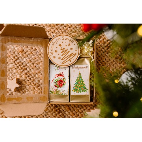 PUDEŁKO Z OKIENKIEM Z KOKARDĄ KAWA HERBATA BOMBKA