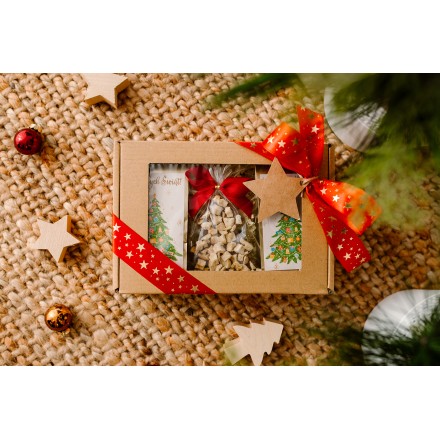 PUDEŁKO Z OKIENKIEM Z KOKARDĄ KAWA HERBATA CHOINKA - KSANTYNA.pl