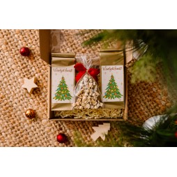 PUDEŁKO Z OKIENKIEM Z KOKARDĄ KAWA HERBATA CHOINKA