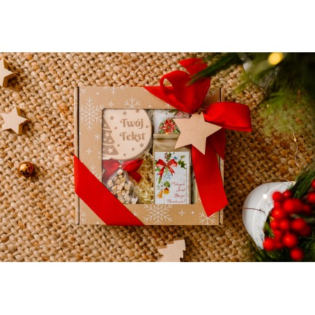 PUDEŁKO Z OKIENKIEM Z KOKARDĄ KAWA HERBATA CHOINKA BOMBKA - KSANTYNA.pl