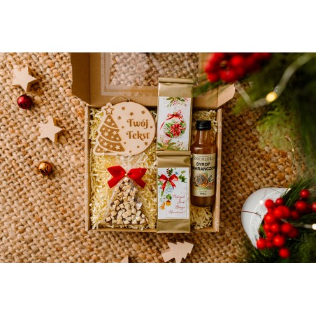 PUDEŁKO Z OKIENKIEM Z KOKARDĄ KAWA HERBATA CHOINKA BOMBKA