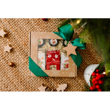 PUDEŁKO Z OKIENKIEM Z KOKARDĄ KAWA HERBATA KONFITRUKI MIGDAŁY - KSANTYNA.pl