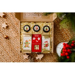 PUDEŁKO Z OKIENKIEM Z KOKARDĄ KAWA HERBATA KONFITRUKI MIGDAŁY