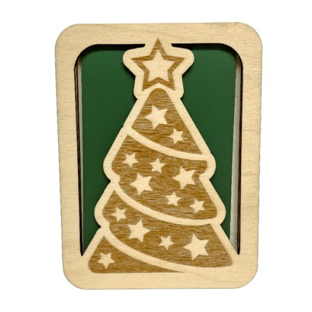 ŚWIĄTECZNE PUDEŁKO Z KOPERTĄ GRAWER CHOINKA - KSANTYNA.pl