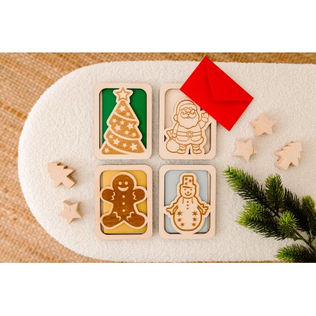 ŚWIĄTECZNE PUDEŁKO Z KOPERTĄ GRAWER CHOINKA