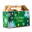 Walizka Świąteczna Duża ZIELONE ŚNIEŻYNKI