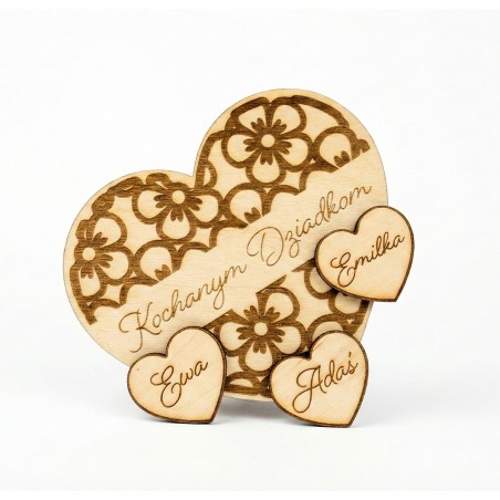 Prezent Dzień Babci i Dziadka SERCE MAGNES PERSONALIZACJA - KSANTYNA.pl