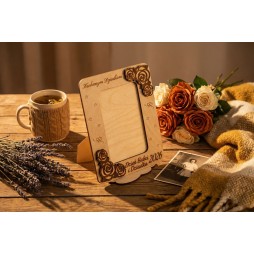 Prezent Dzień Babci i Dziadka RAMKA NA ZDJĘCIE PIONOWA RÓŻE PERSONALIZACJA