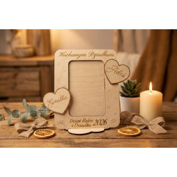 Prezent Dzień Babci i Dziadka RAMKA NA ZDJĘCIE PIONOWA SERCE PERSONALIZACJA