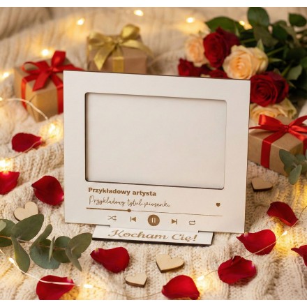 Prezent WALENTYNKI RAMKA BIAŁA NA ZDJĘCIE PERSONALIZACJA POZIOME - KSANTYNA.pl