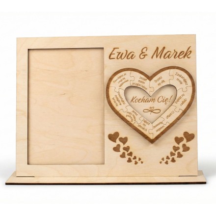 Prezent WALENTYNKI RAMKA NA ZDJĘCIE PERSONALIZACJA PIONOWE - KSANTYNA.pl