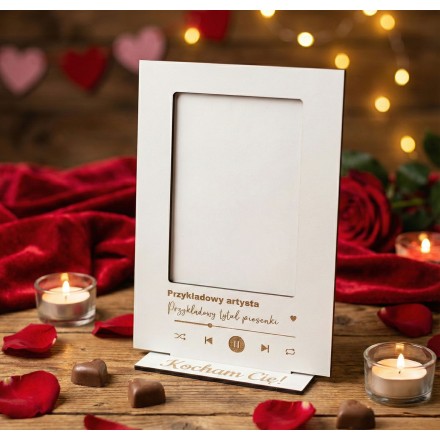 Prezent WALENTYNKI RAMKA BIAŁA NA ZDJĘCIE PERSONALIZACJA PIONOWE - KSANTYNA.pl