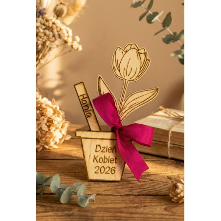Prezent Dzień Kobiet STOJĄCY KWIAT PERSONALIZACJA