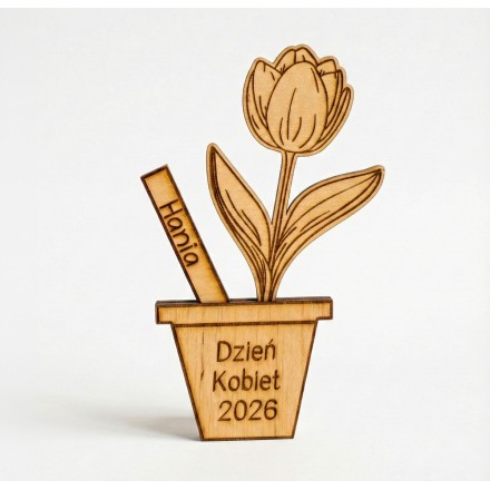 Prezent Dzień Kobiet STOJĄCY KWIAT PERSONALIZACJA - KSANTYNA.pl