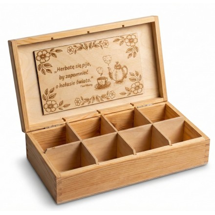 Prezent Dzień Kobiet KUFEREK NA HERBATĘ PERSONALIZACJA - KSANTYNA.pl