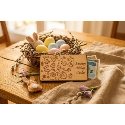 Prezent WIELKANOC PUDEŁKO NA PIENIĄDZE WZÓR GRAWER PERSONALIZACJA - KSANTYNA.pl