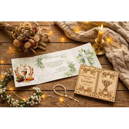 Prezent KOMUNIA KARTKA GRAWER PERSONALIZACJA DRUK