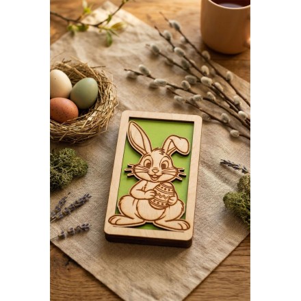 Prezent WIELKANOC PUDEŁKO PIENIĄDZE ZIELONY ZAJĄC GRAWER PERSONALIZACJA - KSANTYNA.pl