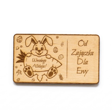 Prezent WIELKANOC PUDEŁKO PIENIĄDZE ZAJĄC GRAWER PERSONALIZACJA - KSANTYNA.pl