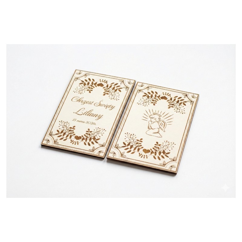 Prezent CHRZCINY KARTKA BIAŁA GRAWER PERSONALIZACJA DRUK - KSANTYNA.pl