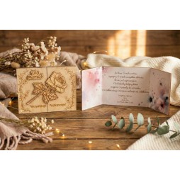 Prezent URODZINY RÓŻA KARTKA GRAWER PERSONALIZACJA