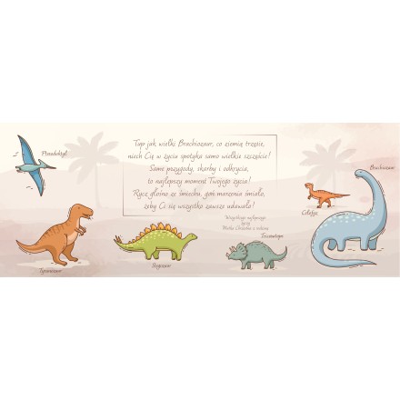 Prezent ROCZEK URODZINY DZIECKA DINOZAUR KARTKA GRAWER PERSONALIZACJA - KSANTYNA.pl