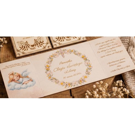 Prezent CHRZCINY KARTKA BIAŁA GRAWER PERSONALIZACJA DRUK - KSANTYNA.pl