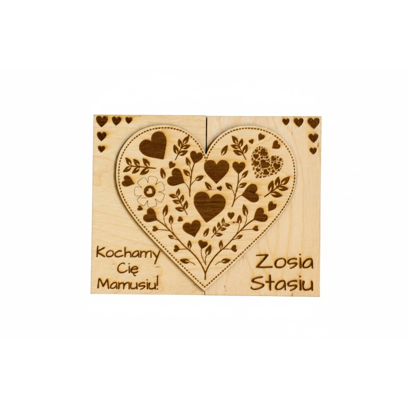 Prezent KARTKA NA DZIEŃ MATKI GRAWER PERSONALIZACJA SERCE - KSANTYNA.pl